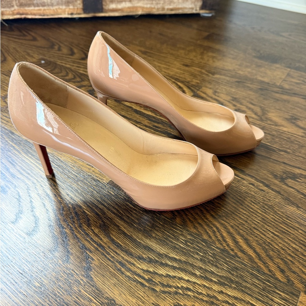Christian Louboutin Blush Peep-Toe Heels